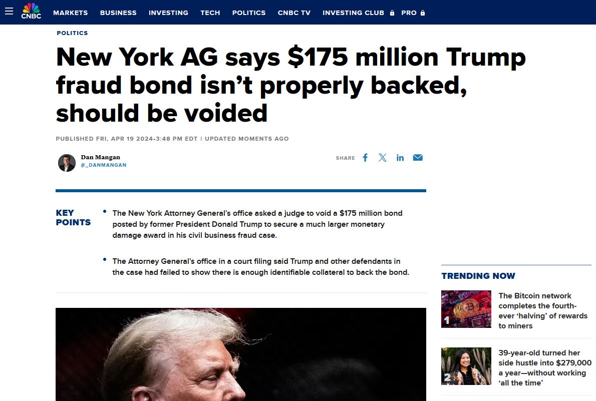 '[Judge] Engoron in February found Trump, the Trump Organization, and other defendants liable for fraud, saying they had falsely inflated the value of real estate assets for years with the goal of boosting Trump’s net worth' #TrumpSmellsLikeAss