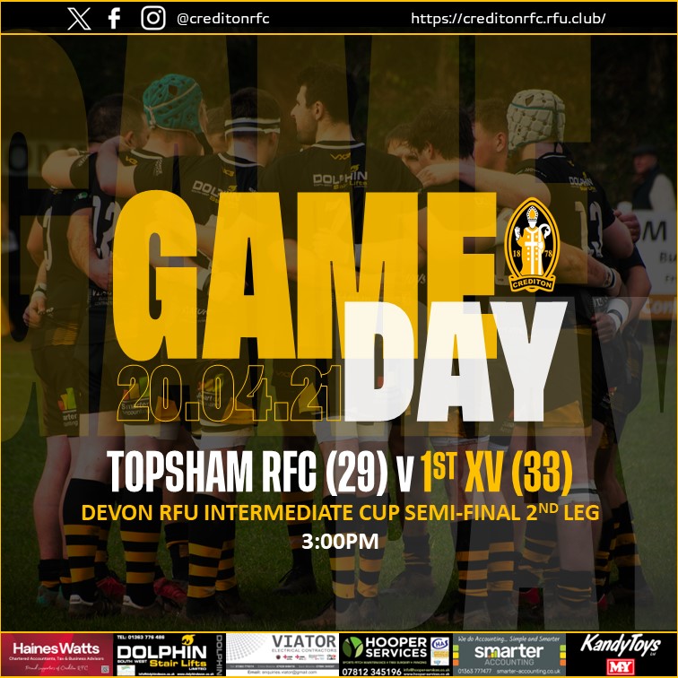 Crediton RFC (@creditonrfc) on Twitter photo ๐๐๐ ๐๐๐๐ฌ!
<a href="/TopshamRFC/">Topsham RFC</a> ๐
๐ญ๐ฆ๐ง ๐ซ๐ฉ - 3:00
The first of two big games against Topsham this weekend, with a spot in the final against <a href="/SidmouthRFC/">SidmouthRFC</a> up from grabs!
Go well lads, we're right behind you ๐ค๐
#kirton #blackandamber #onebigclub #devonrugby
<a href="/swsportsnews/">South West Sports News</a> ๐๐๐ ๐๐๐๐ฌ!
<a href="/TopshamRFC/">Topsham RFC</a> ๐
๐ญ๐ฆ๐ง ๐ซ๐ฉ - 3:00
The first of two big games against Topsham this weekend, with a spot in the final against <a href="/SidmouthRFC/">SidmouthRFC</a> up from grabs!
Go well lads, we're right behind you ๐ค๐
#kirton #blackandamber #onebigclub #devonrugby
<a href="/swsportsnews/">South West Sports News</a>