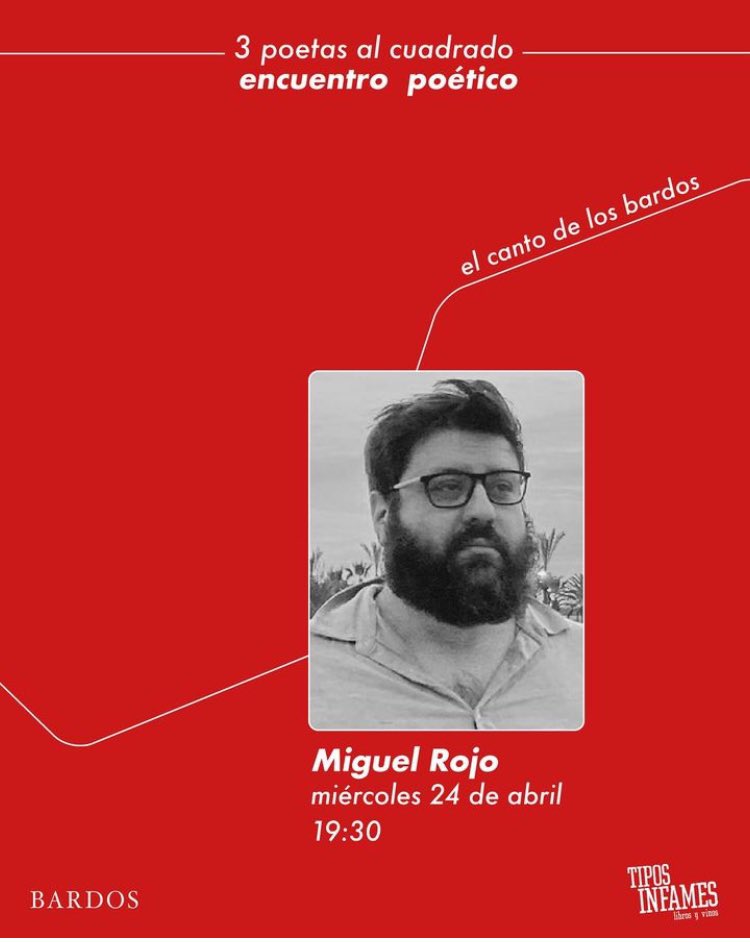 RojoTalian's tweet photo. Este miércoles en @tiposinfames a las 19:30 será ‘Poetas al cuadrado’. Hablaré de la vida en el poema, del robo de versos, de las cosas que existen y las que puede que no existan, de los amigos y los enemigos, de poetas viejxs y poetas nuevxs. También leeré inéditos (qué osadía). https://t.co/dot5sDkzoM
