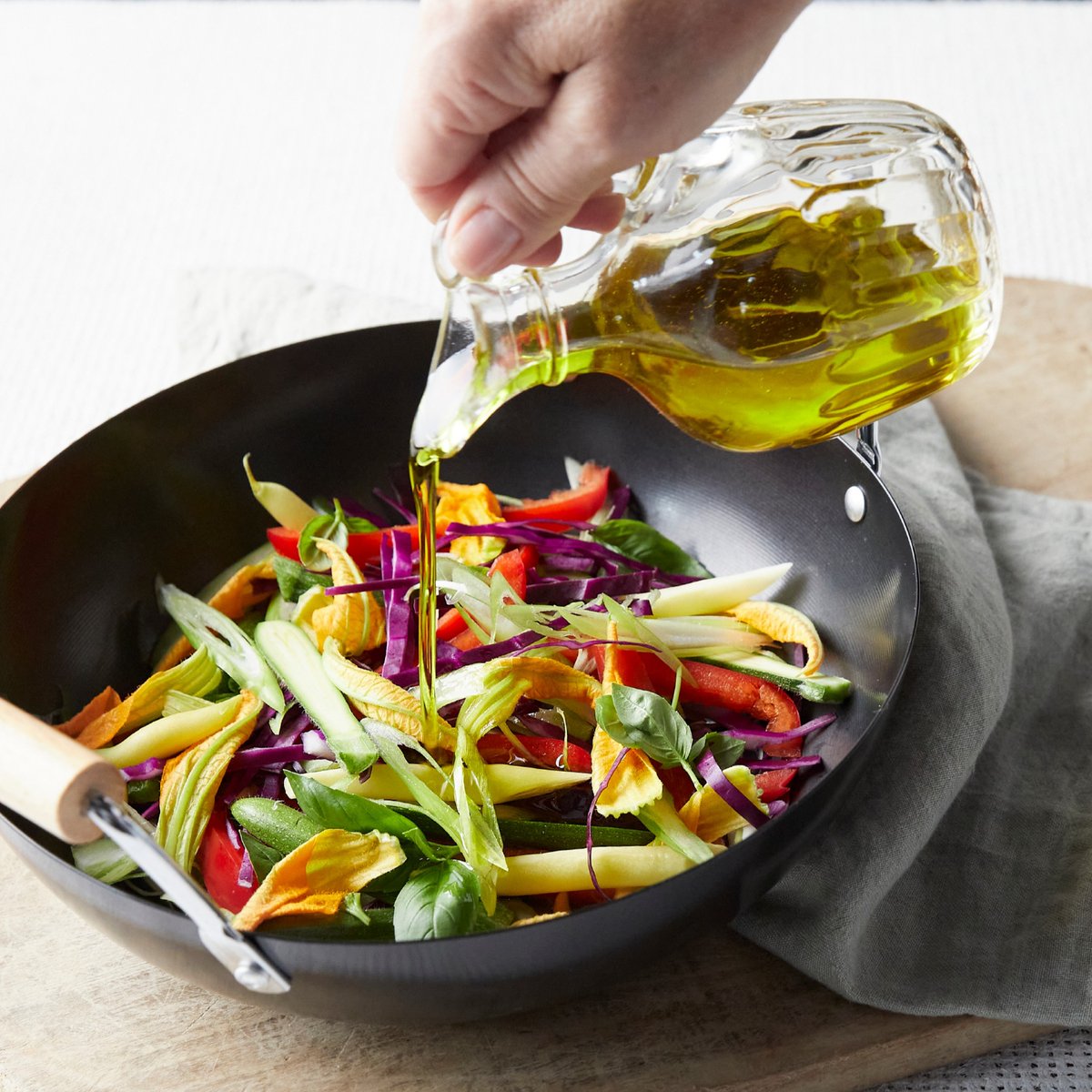 There's a common misconception that you can't cook with EVOO due to its smoke point, however, this idea has no solid scientific support. Research has found that EVOO is the most stable oil when heated, followed closely by other virgin oils. 

More: bit.ly/3TCV0C6