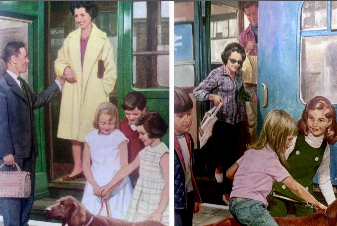 Old Ladybird Books updated, 1964 and 1974. Mummy learns to manage steps Artists: JohnBerry, Martin Airchison