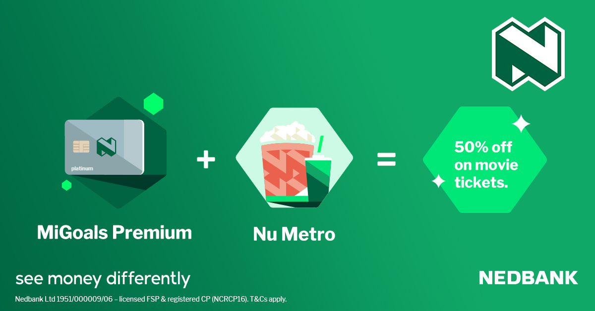 Enjoy SA's best-value premium banking services that offer you convenience. Which Nedbank account offers you 50% off at @numetro? Reply with the name of this bank account using #TakeYourMoneySeriously and stand a chance to win 1 of 5 Avo vouchers worth R2 000 each. T&Cs apply.