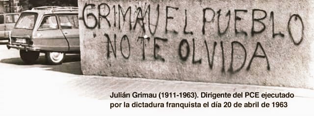 El 20 de abril de 1963, tras veintisiete balas sin lograr acabar con su vida, el teniente que mandaba el pelotón, remató al camarada Julián Grimau de dos tiros en la cabeza.  Ejecutado por el régimen franquista hace 57 años El pueblo no te olvida #GrimauVive #FascismoNuncaMas