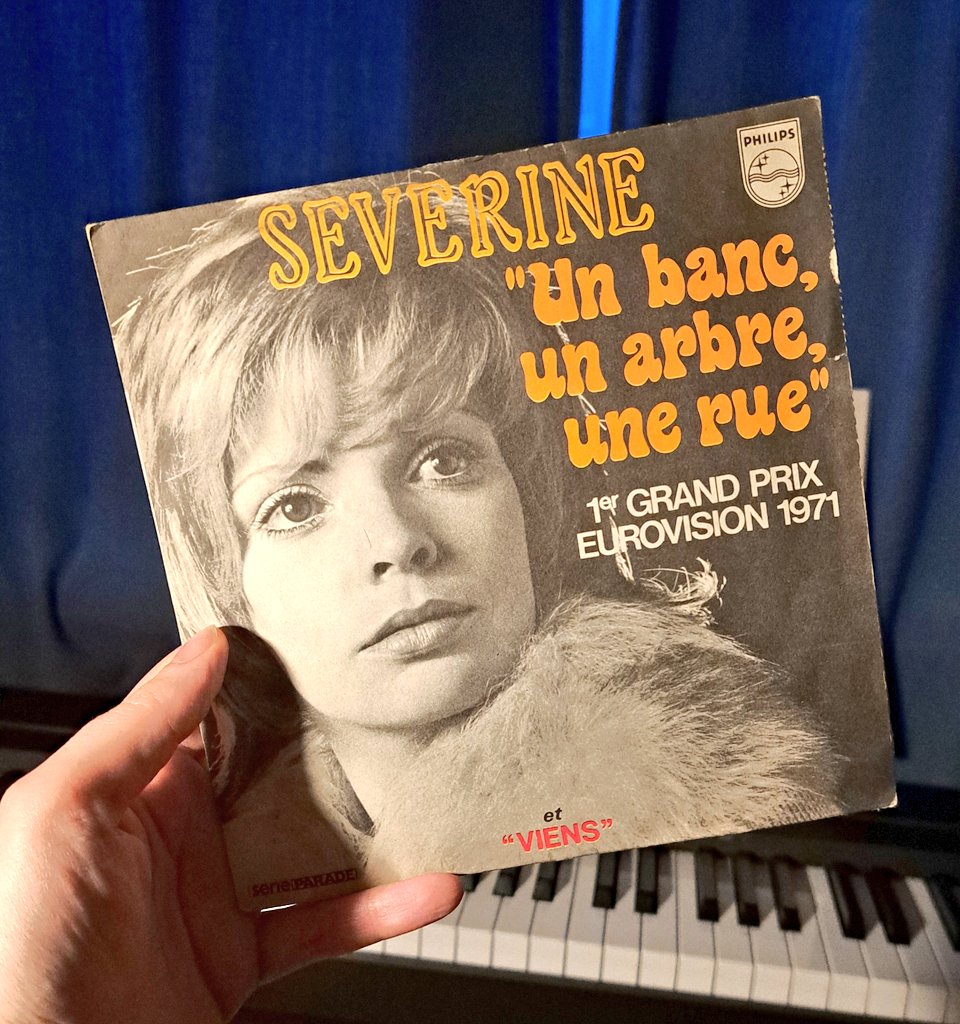 De Franse zangeres Séverine won in 71 Eurovision voor Monaco met Un banc, un arbre, une rue. Ze deed later zonder succes 2x mee aan de preselecties in Duitsland. #severine #eurovision #nonkelmuziek