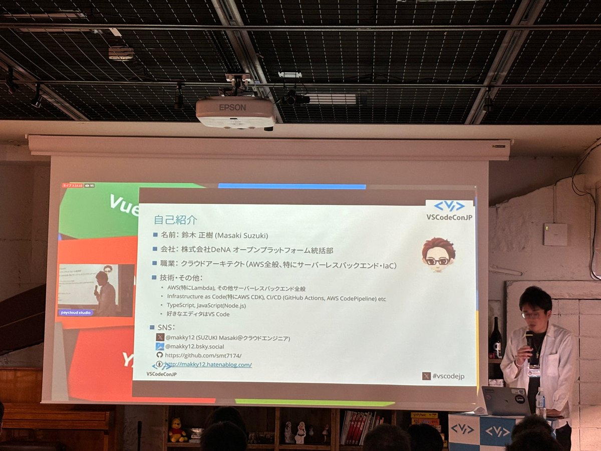 vscodejp's tweet image. ＼VS Code Conference Japan 2024／

Masaki Suzukiさん（@makky12）のセッション

🔵 VS CodeでAWSを操作しよう

🔽 イベントページ
vscode.connpass.com/event/308890/
vscodejp.github.io/conference-2024
#vscodejp #vscode