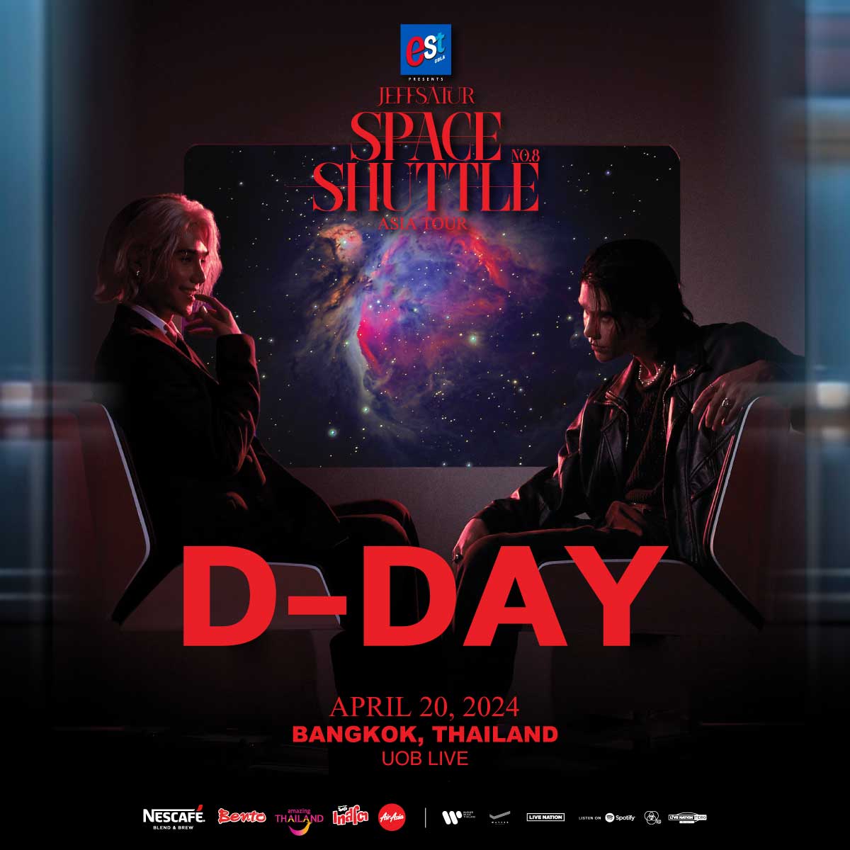 DAY 1 :
⁣
est Cola Presents JEFF SATUR: SPACE SHUTTLE NO.8 ASIA TOUR IN BANGKOK
⁣
#estColaBorntobeAwesome
#เอสโคล่าเกิดมาซ่ากล้าเป็นตัวเอง
#JeffSatur
#JeffSaturSpaceShuttleNo8
#JeffSaturSpaceShuttleNo8BKK
#LiveNationTero