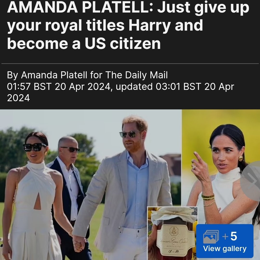 I don't think they gonna stop crying about it. 👉🏽The only thing #PrinceHarry did was change his country of residence to the US. He lives in the US. Where's the lie?

And that below is just drama queen, #HateForHire parrot Amanda platell crying about PrHarry titles, again.