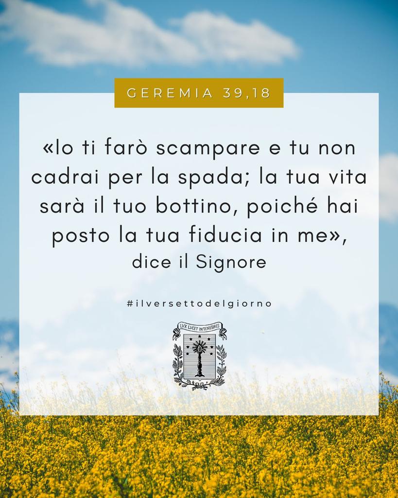 Oggi #20aprile la rubrica radio 'L'ascolto che ci unisce' ci offre la meditazione sui versetti biblici di #ungiornounaParola - Geremia 39, 18 (nell'immagine) e Luca 23, 43 - a cura del pastore valdese Gianni Genre. Ascoltala nel podcast di @rbe_radio_tv: rbe.it/2024/04/20/las…