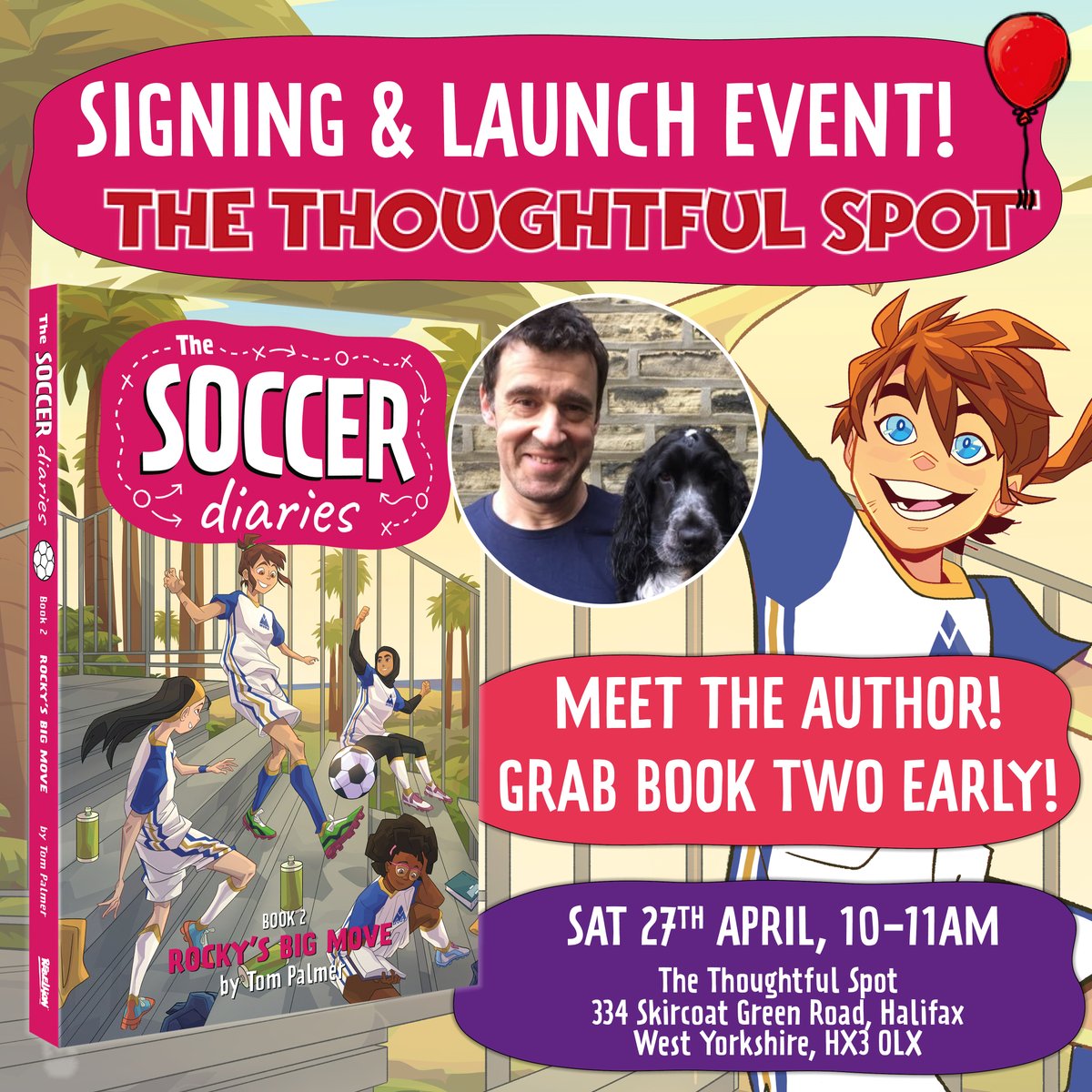 ⚽ LAUNCH EVENT! ⚽ Next Saturday, join author TOM PALMER @thoughtfulspots Children's Bookshop! Get your books signed and grab early copies of THE SOCCER DIARIES BOOK TWO! See image for more details. Pre-order your copy from The Thoughtful Spot now: reb.to/SDThoughtfulSp…