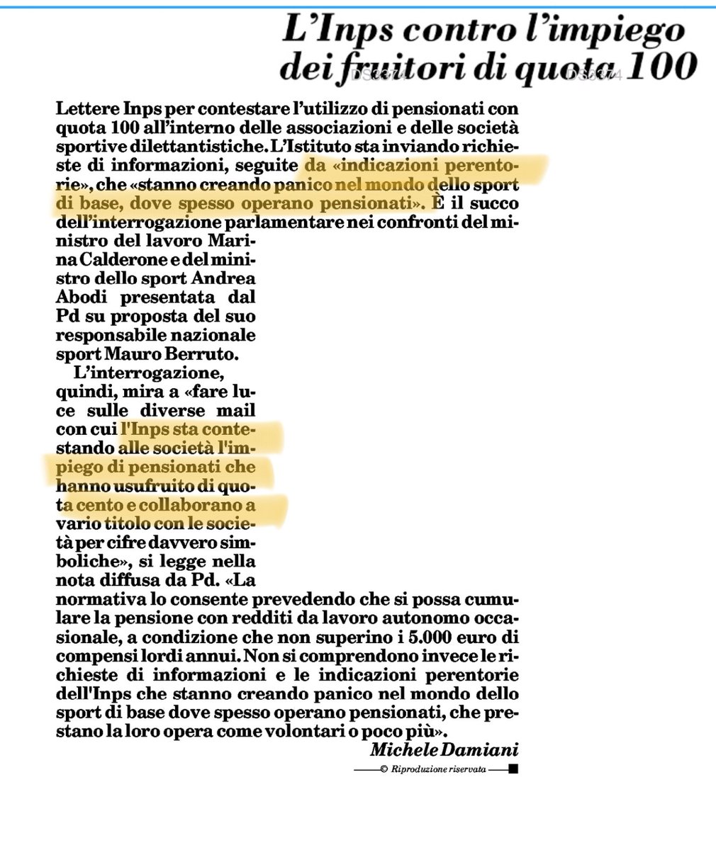 🕵️‍♂️👴L'INPS A CACCIA DEI PENSIONATI Q100

'sta creando il panico nel mondo dello sport, DOVE SPESSO OPERANO PENSIONATI'

Ahi ahi ahi...

NON MI DITE CHE NON AVEVANO LETTO QUELLA CERTA NOTICINA... mentre firmavano per l'assegno vitalizio ANTICIPATO...

@LateralSoia