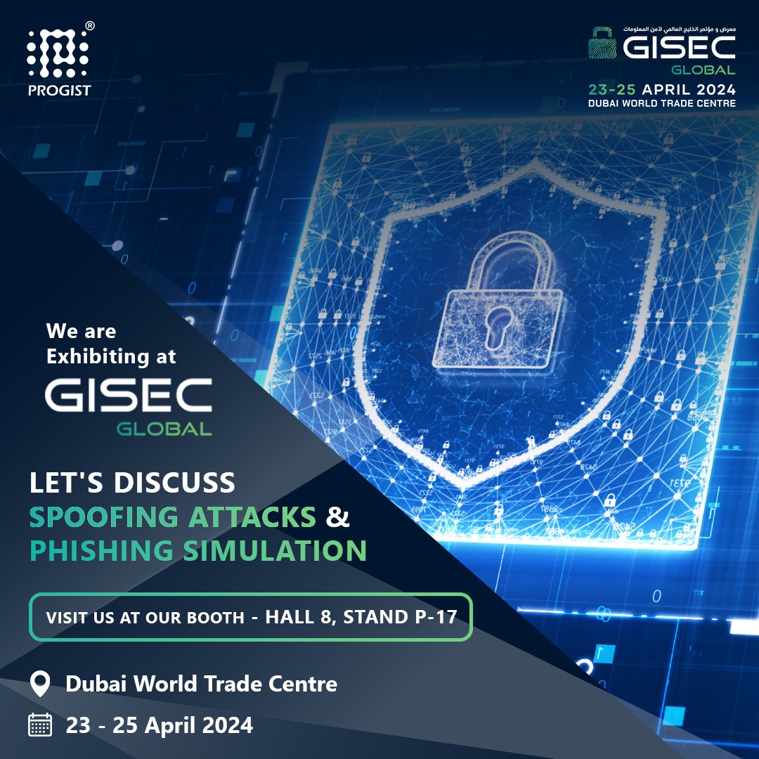 🔒 Join us for GISEC Global! We'll be at Hall 8, Stand P-17. Are you facing any email security challenges? Come chat with us on April 23-25! Let's discuss innovative solutions & strategies. Don't miss out! 💻

#CyberSecurity #EmailSecurity #GISECGlobal #Progist #Solutions