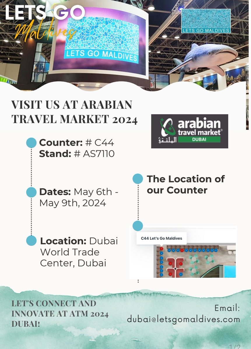 We cordially invite you to schedule meetings with us during the event to explore exciting new business opportunities and collaborations in the Maldives and UAE tourism industries.
Contact us via email at dubai@letsgomaldives.com