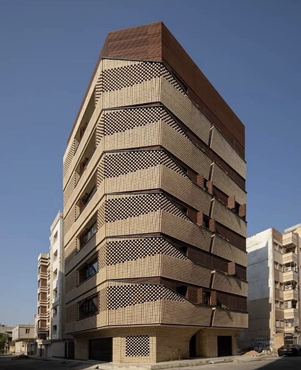 SustainableTall's tweet photo. Unique use of brick and tiles in this residential building in Dazful, Iran. 

By bio-design architects https://t.co/Xta6G1QATl