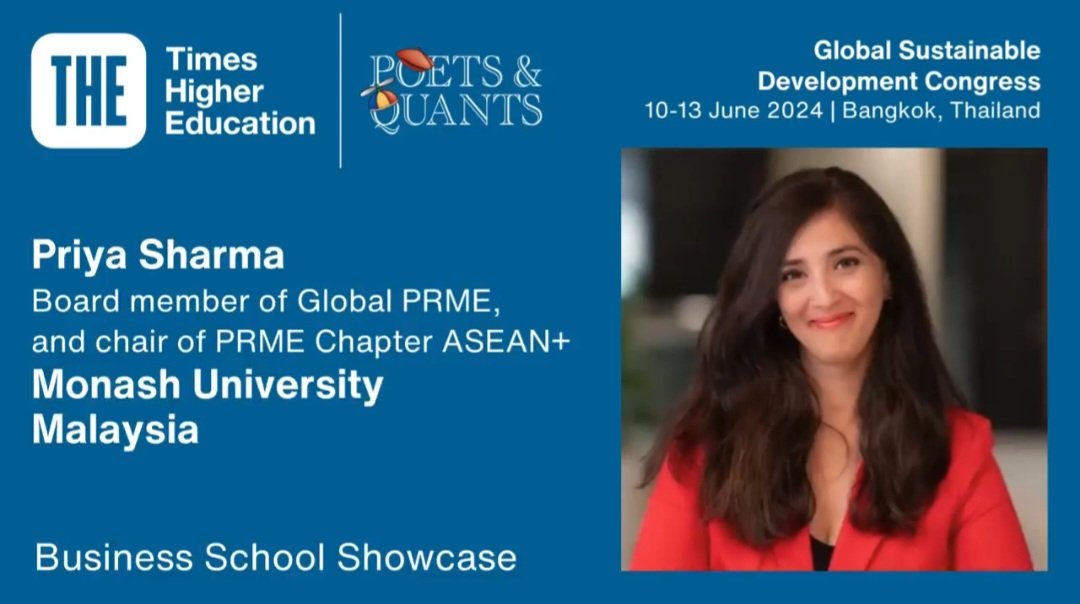 Join me in Bangkok, Thailand 10-13 June 2024 for @THEeventsglobal Global Sustainable Congress! Book your early bird ticket today and enjoy an additional 25% discount, using code PRME25. @PRMESecretariat