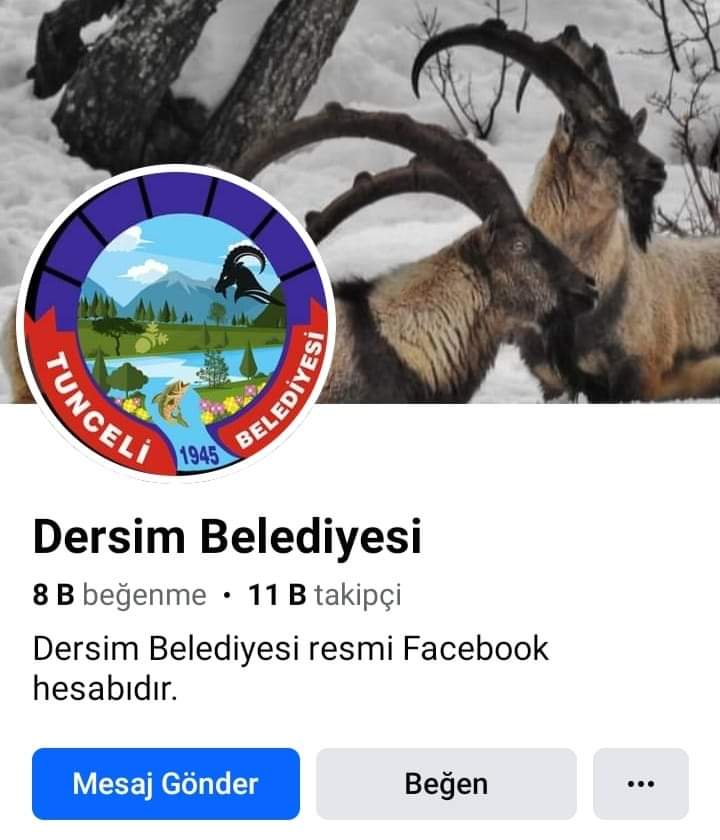 Dem parti kazandığı Tunceli Belediyesi'nin sosyal medya hesap adlarını Dersim olarak değiştirdi ..