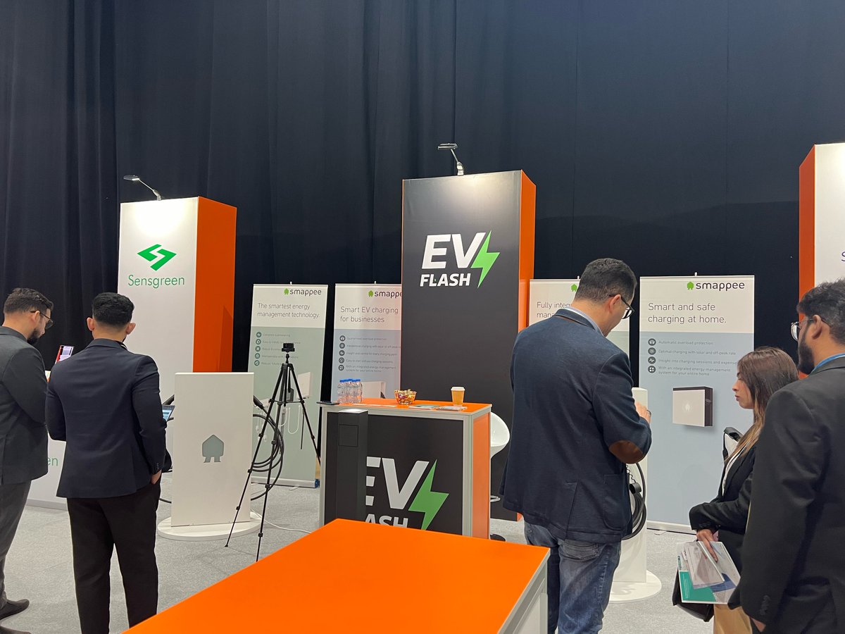 ev_flash's tweet photo. Thank you to everyone who visited our pod at the World Future Energy Summit! We're thrilled by the interest and engagement we received. It was a pleasure discussing our smart EV charging and energy management solutions with you all.
#WFES2024 #masdar #EVFlash #smappee #abudhabi https://t.co/B62KD6iUHt
