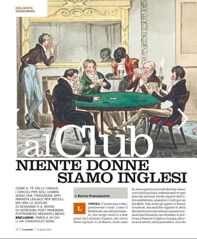 Il mio viaggio nei club inglesi, alcuni dei quali si ostinano a non ammettere le donne - su @ilvenerdi @repubblica