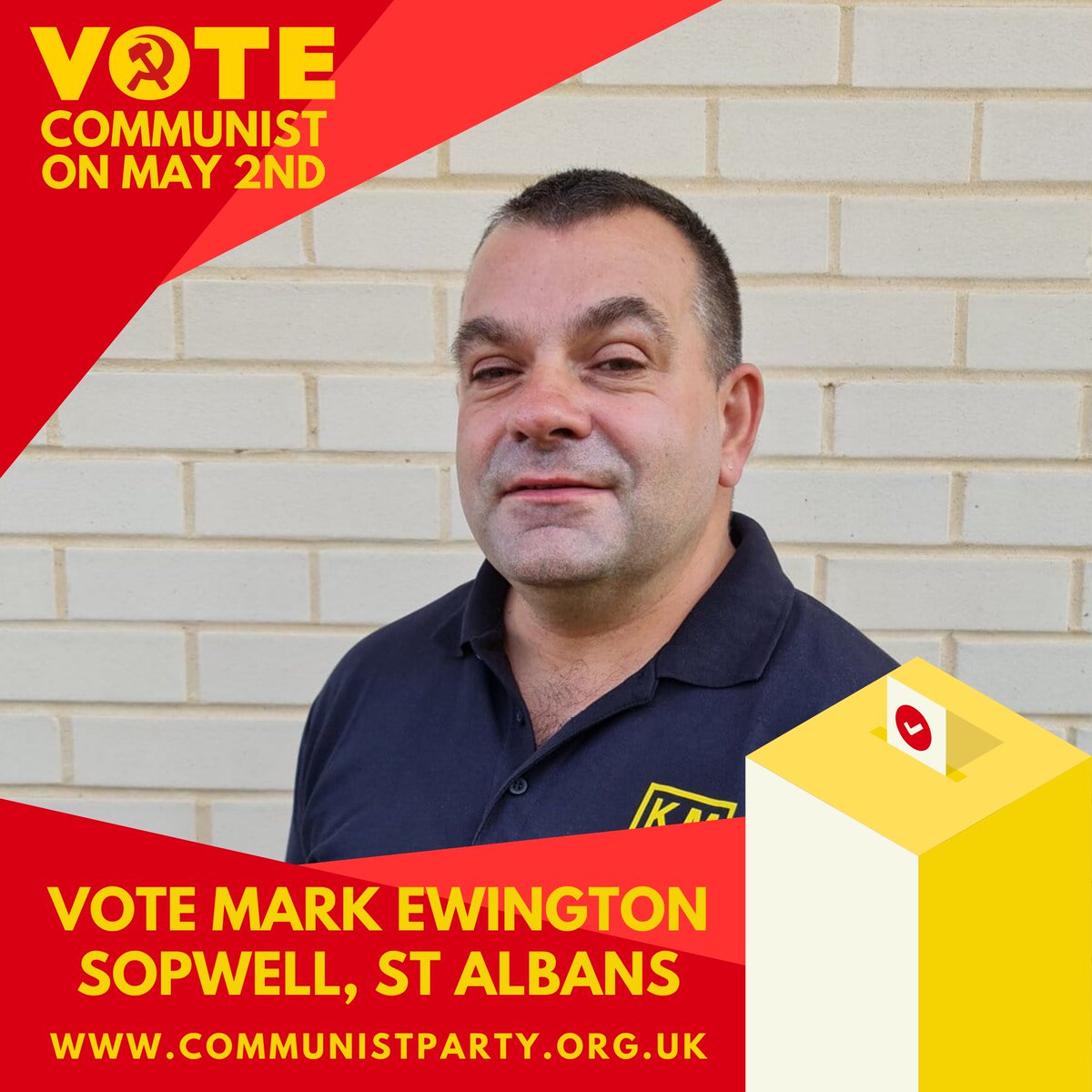 Vote, Campaign, Join: for the working class! #VoteCommunist on May 2nd 🗳️🚩 ‘Sopwell needs socialism!’ - three time candidate and local community activist Mark Ewington from @CPB_3CC says: “So many people are having a hard time just making ends meet. Child poverty is