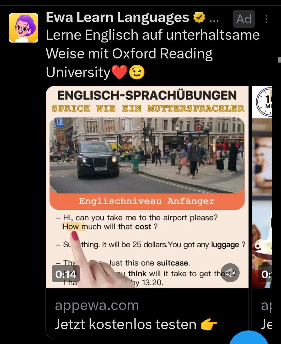 My feed thinks I'm a German who needs English lessons 🤨