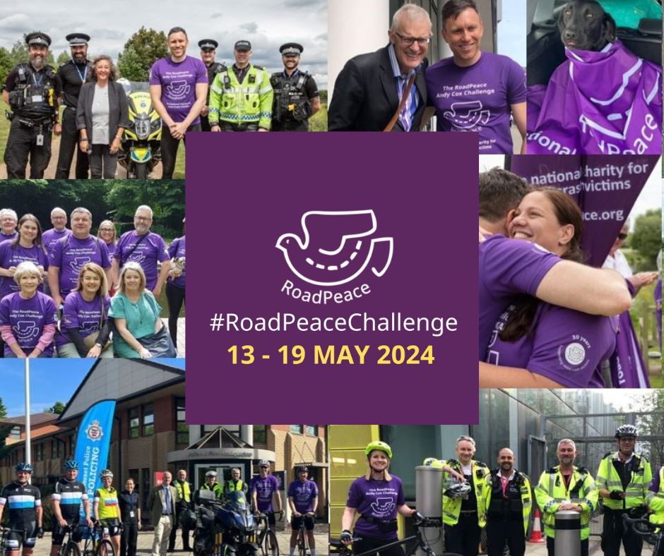 Supporters of the #RoadPeaceChallenge2024 will be #walking, #running, #cycling and #horseriding 1766 miles to honour the 1766 people reported killed on UK roads in 2022. Anybody can take part. No distance too short. Sign up here 👉buff.ly/3UoLsfY #1766MilesTogether