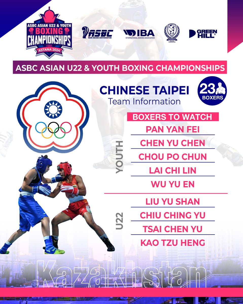 Team Alert ⚠️ Chinese Taipei is bringing a big amount of talent to the ASBC Asian U22 and Youth Boxing Championships.