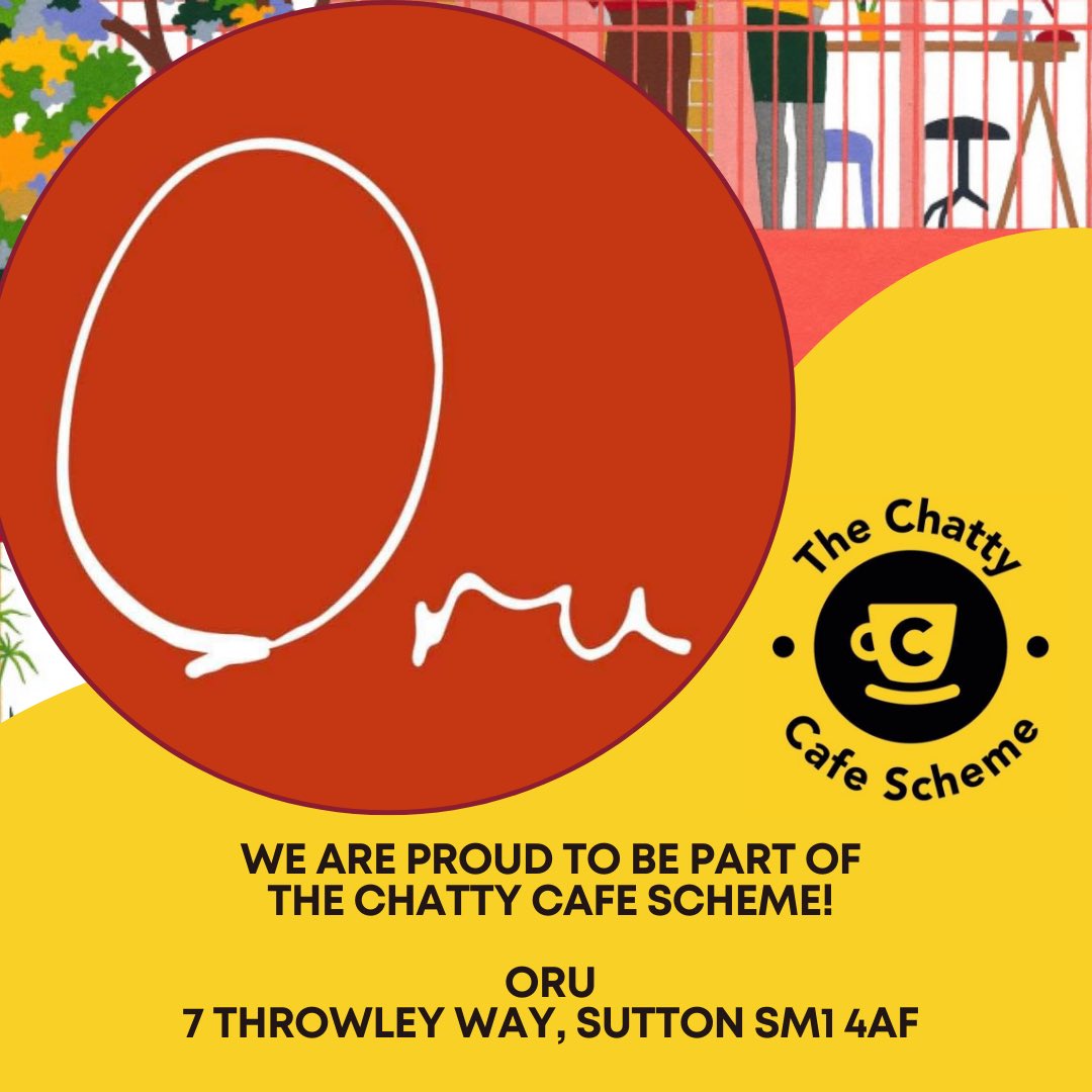 A huge welcome to Oru Space who are now a registered chatty venue! Thanks for joining us! 💛 More details on the venue and the scheme can be found here thechattycafescheme.co.uk/venue/oru/ #chattycafe #sutton