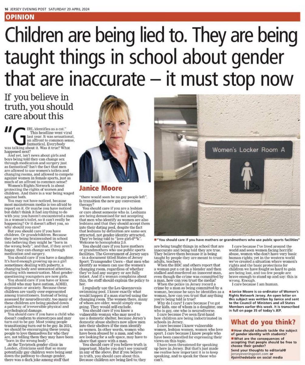 Local journalism following @Telegraph story on ‘gender teaching’ in a school in Scotland This from @JEPnews