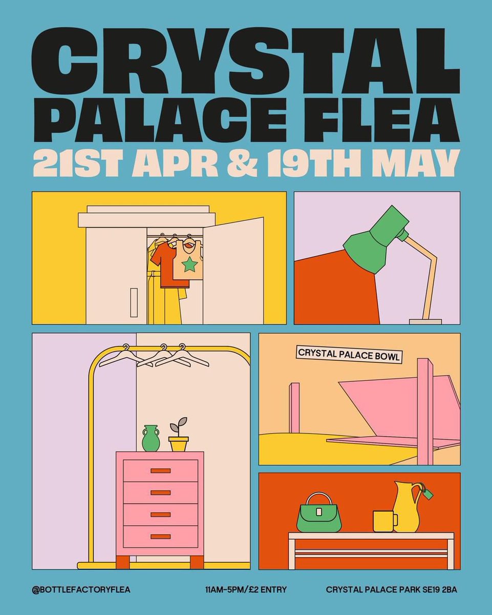 🪑👗 This weekend we trade live music for vintage furniture, design and fashion, as Crystal Palace Flea returns to the Bowl! Head on down Sunday 11am - 5pm to enter-stage-left and bag a bargain.