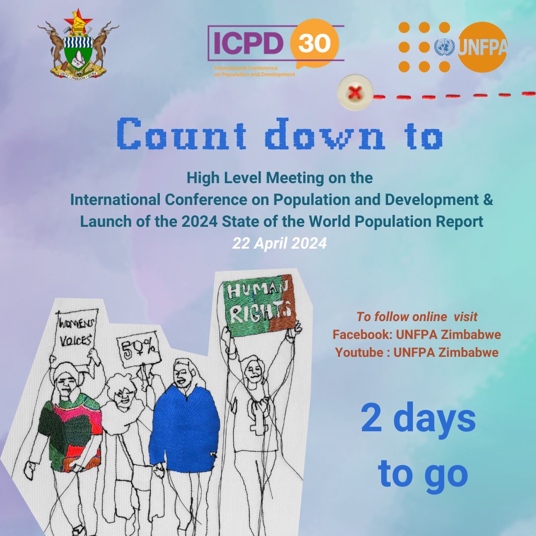 Just 2 days left until the highly anticipated high level meeting, where we will be launching the State of the World Population Report. Stay tuned for some thought-provoking discussions & insights. To be streamed live on our Facebook & YouTube #SWOP2024 #ICPD30 #Population