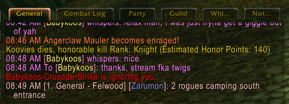 guy opens on me, gets reverse KO'd and then next global whispers me from his alt????? TWICE??