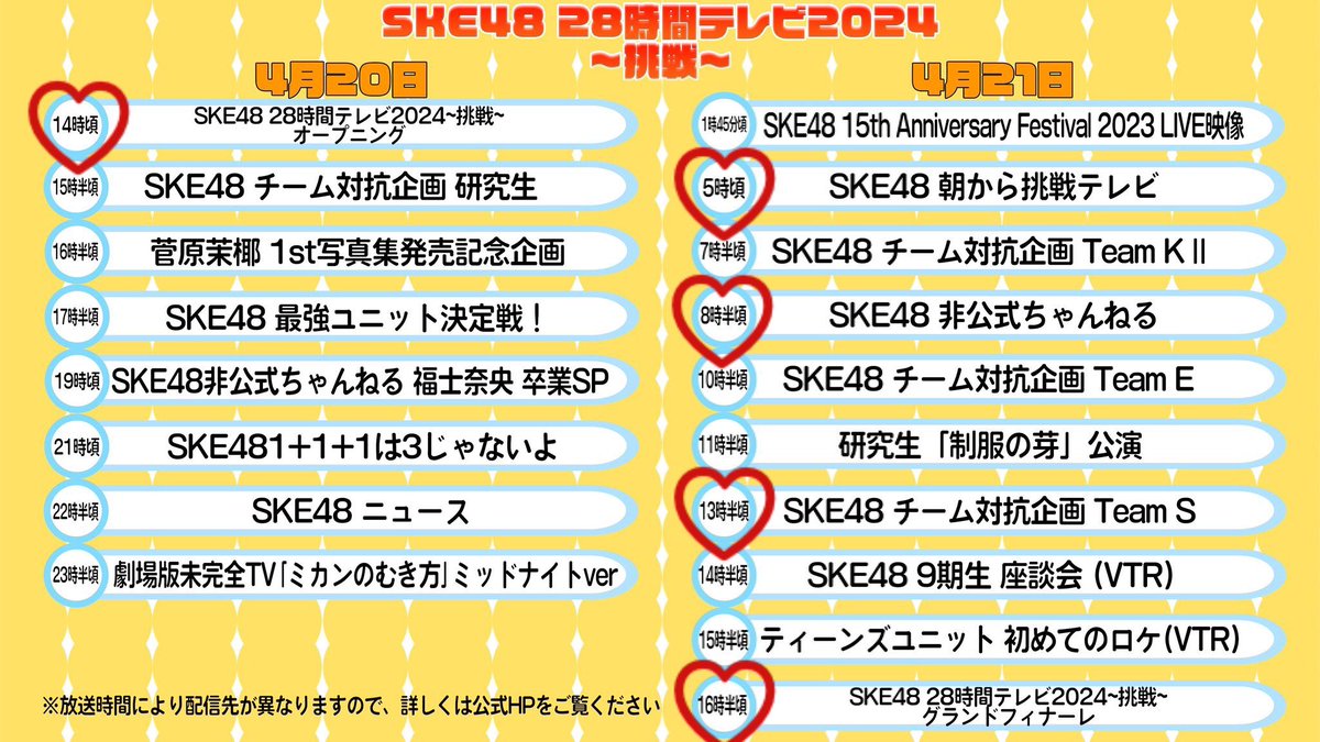 #SKE48_28時間テレビ2024 始まりましたねーーーー٩( ᐛ )و オープニングありがとうございました💓 二人羽織の叩いて被ってじゃんけんぽん まりんが上手で20pt獲得✨やったーー 引き続きがんばるぞーー！！！ 明日は朝5時〜の『朝から挑戦テレビ』 よろしくですっ☀️ #SKE48の挑戦 #SKE48