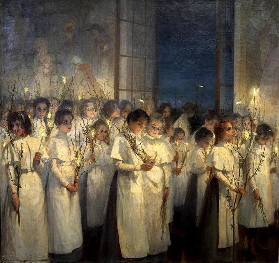 Szerafima Iaszonovna Blonszkaja - Girls (Palm Sunday) (1900)