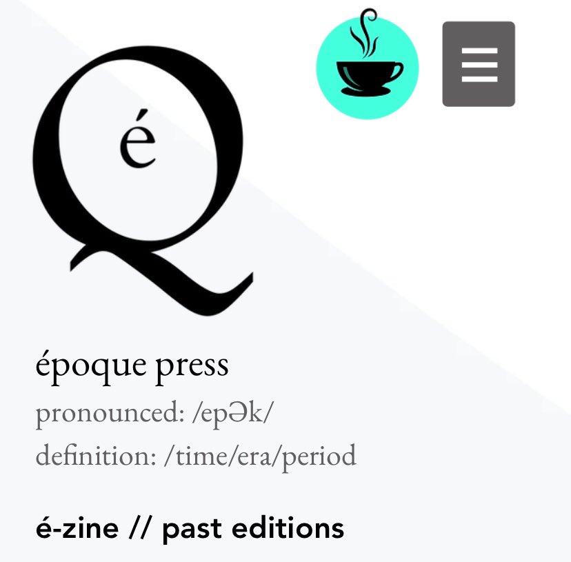 Looking for some creative inspiration this weekend? Why not delve into the back catalogue of our é-zine. #shortstories #poetry #spokenword #photograghy #visualart #music #shortfilm And you can even treat us to a coffee if like what you see. epoquepress.com/past-editions