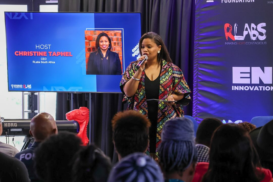 RLabs's tweet photo. Welcome to the EntrepreNXT Event! As we speak, Christine Nicola Taphel, CEO of RLabs SA, welcomes all and outlines the importance of this partnership.
"It's not that important who we know... But how well we know one another!" - Christine Taphel
#RLabs #Silulo #EntrepreNXT https://t.co/AWfDQtIiqT