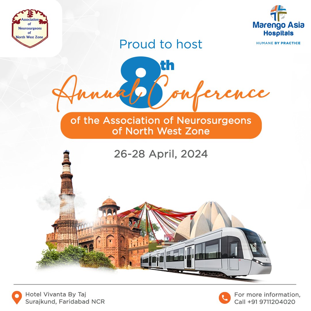 We are proud to host the 8th #AnnualConference of the Association of Neurosurgeons of North West Zone from 26th to 28th April, 2024.

Uniting top healthcare specialists and industry leaders for academic discourse on cutting-edge advancements. 

#MarengoAsiaHospitals #PatientFirst