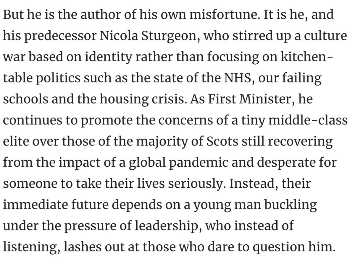 Yousaf is way out of depth & is repeating Sturgeon’s mistakes by doubling down on his idiocy.
Poor governance, a political career path for the loyal mediocre & consistent rewarding of those who fail has led us to this point.
#NotFitForPurpose