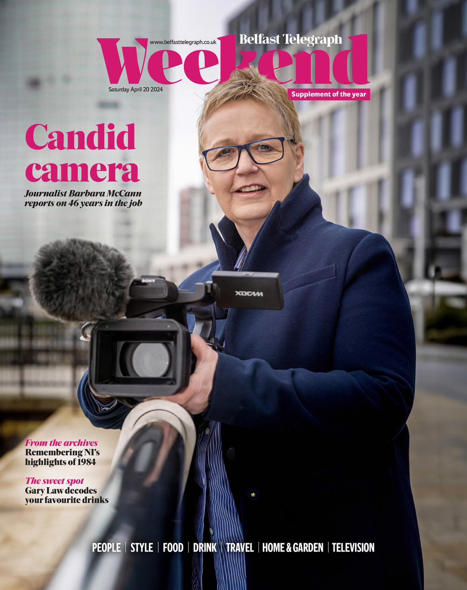In @BelTel Weekend 🎥 Catriona speaks to @barbara_utv; 📷 @AodhanRob 🗞️ @frank_broadcast on clutter 🍽️ @paula_mcintyre recipes 🍣 @jorisminne reviews Sushi Cafe 🥘 @newsmulg recipe 🏨 @cochrane_amy visits Co Mayo 🍷 Gary Law on dry in drinks 📷 NI in 1984