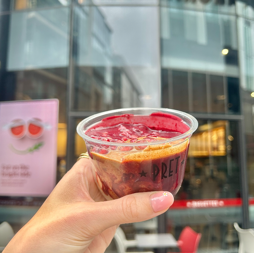 Breakfast on the go? It's got to be a fresh Açaí & Almond Butter Bowl! 🥄

Delight your taste buds with a finishing touch of vibrant pomegranate seeds and creamy almond butter, grab yours from @pret today! 

#Pret #Breakfast #PretAManger #Fruitbowl #Acaibowl #LibertyRomford