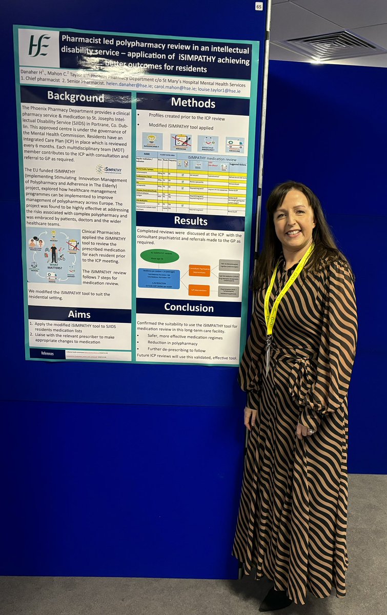 Delighted to be representing CHO9 Mental Health services at HPAI 2024. Amazing opportunity to share our pharmacist led polypharmacy review in an intellectual disability service- application of iSIMPATHY

#hsechodncc
#isimpathy
#HPAI