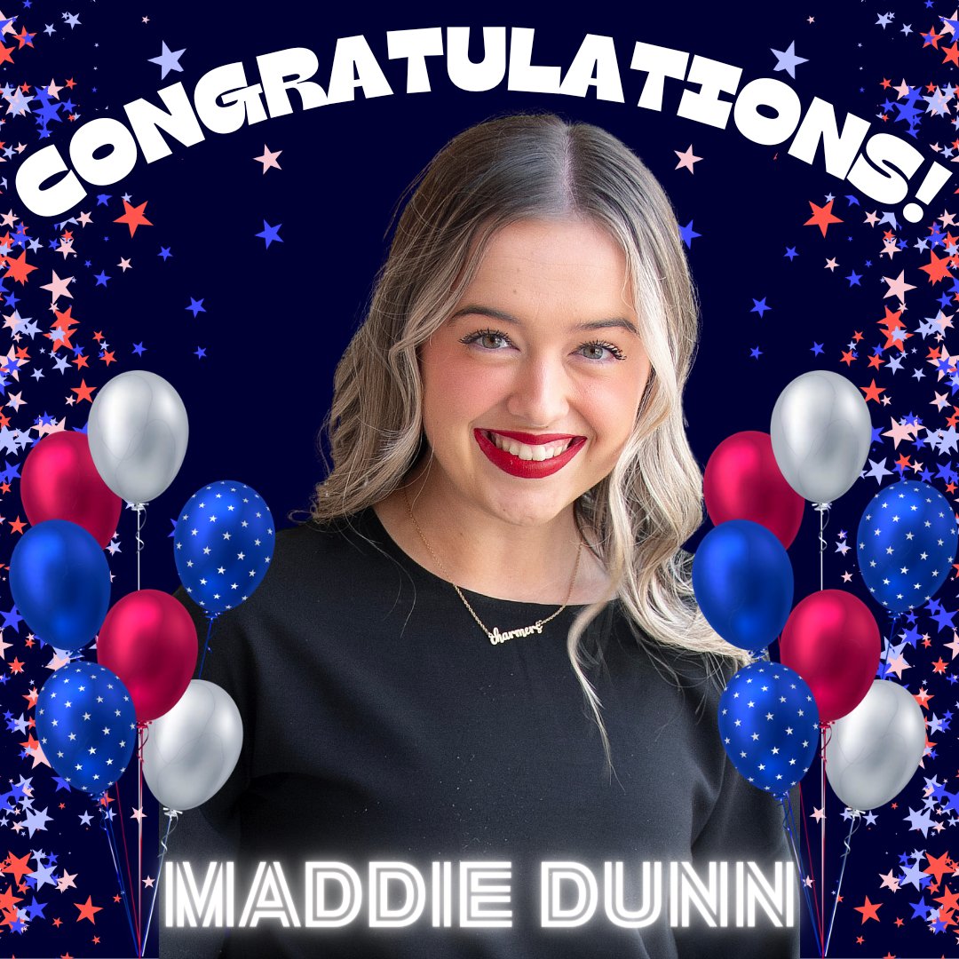 Congratulations to our Senior 1st Lieutenant, Maddie, for being selected as a staff member for American Dance/Drill Team!!! We are so PROUD of you!!! ❤️🤍💙 #charmers2324 #BeEmpowered
