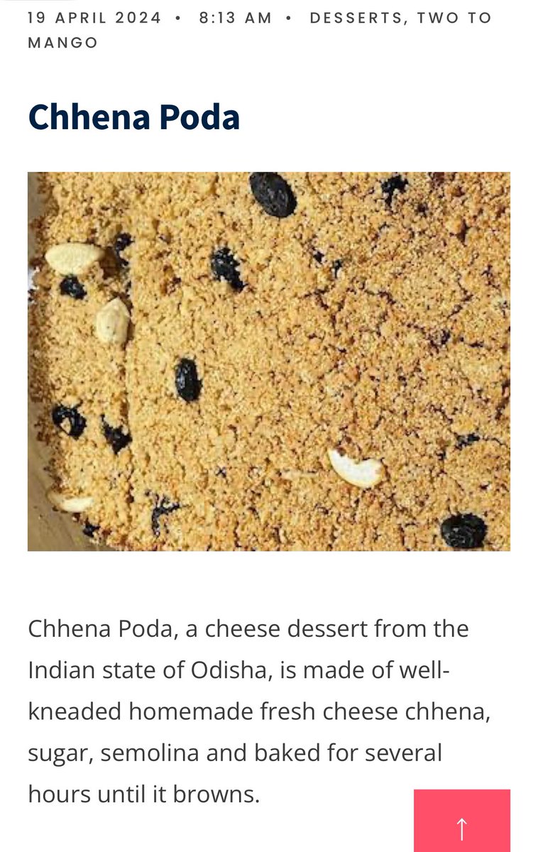 Chhena Poda literally means baked cheese. And its an awesome must-try dessert 😍😋
christandco.com/chhena-poda/ 
#TwoToMango #Recipe #Recipes #RecipeOfTheWeek