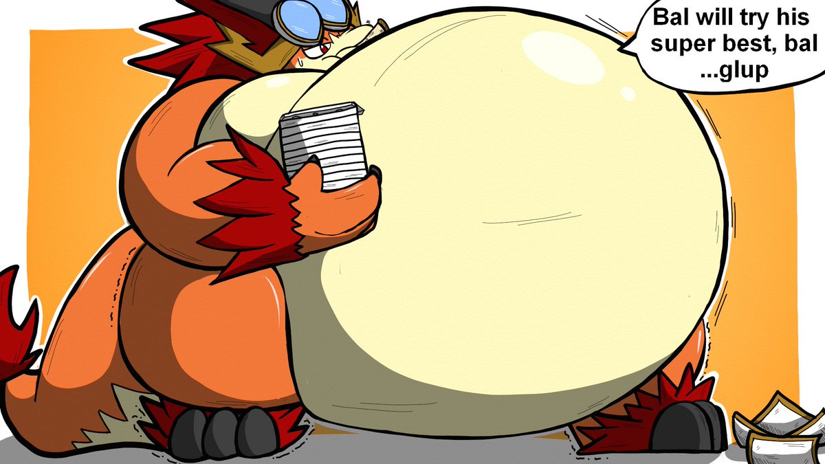 Bal Fat growth Sequence 2/5 Pizza is his favorite. He ate to the size can't equip his armor. But still want to eat more. See all the sequence at my PATRE0N as paid content.