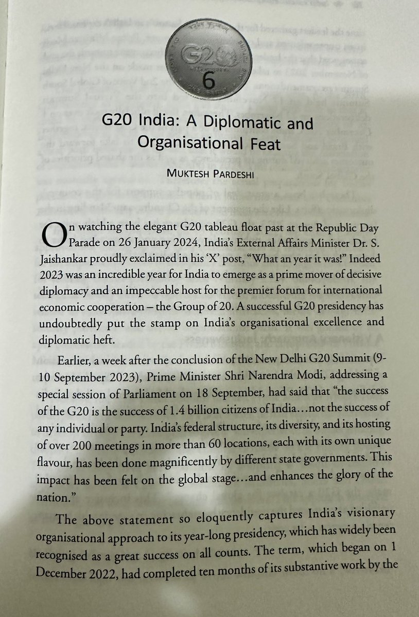 Delighted to participate in the release of the book ‘India’s G20 Legacy: Shaping a New World Order’ edited by @scepticcryptic @IndiaWritesTGII. It chronicles & celebrates success of #G20India. Have contributed a chapter on ‘G20 India: A Diplomatic and Organisational Feat.’