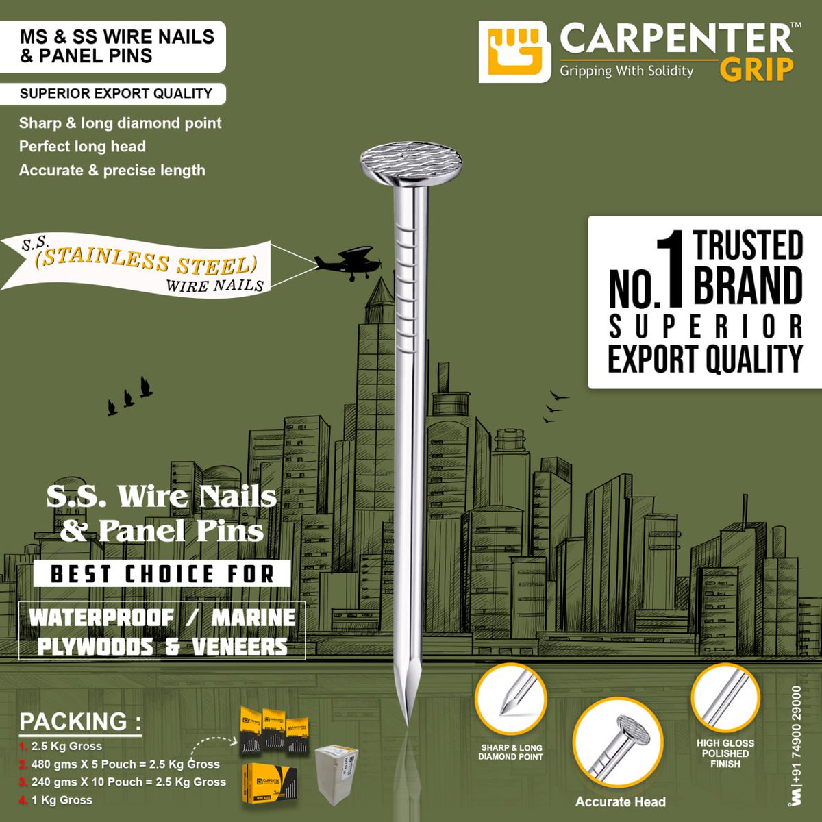 ibais_hardware's tweet photo. CARPENTER GRIP - RAJKOT
For enquiry via WhatsApp click:
https://t.co/2FO5gGLfYj
Helpline No.: +91 87800 38150
#wirenails #wirenailshardware #wirenailsproduct #sswirenails #panelpins
.
@ibais_hardware https://t.co/tf64uPgdmj