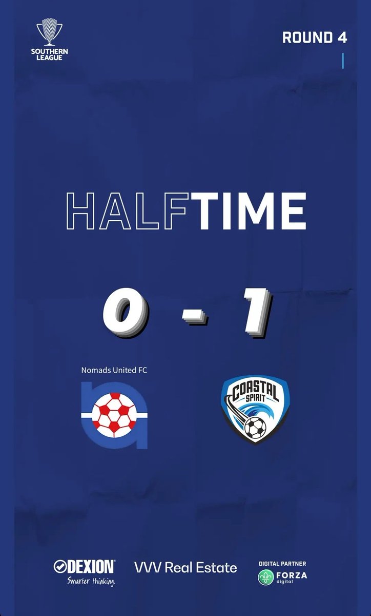 HALF TIME
1 - 0 to Coastal