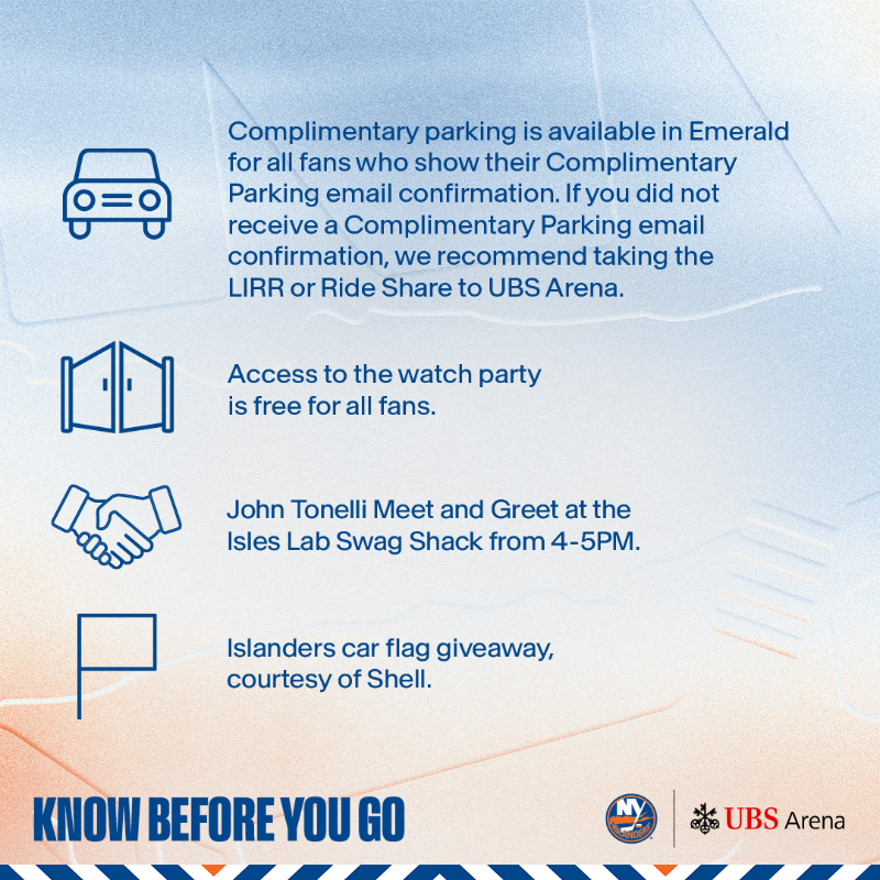 NYIslanders's tweet photo. Everything you need to know ahead of tonight's watch party at The Park.