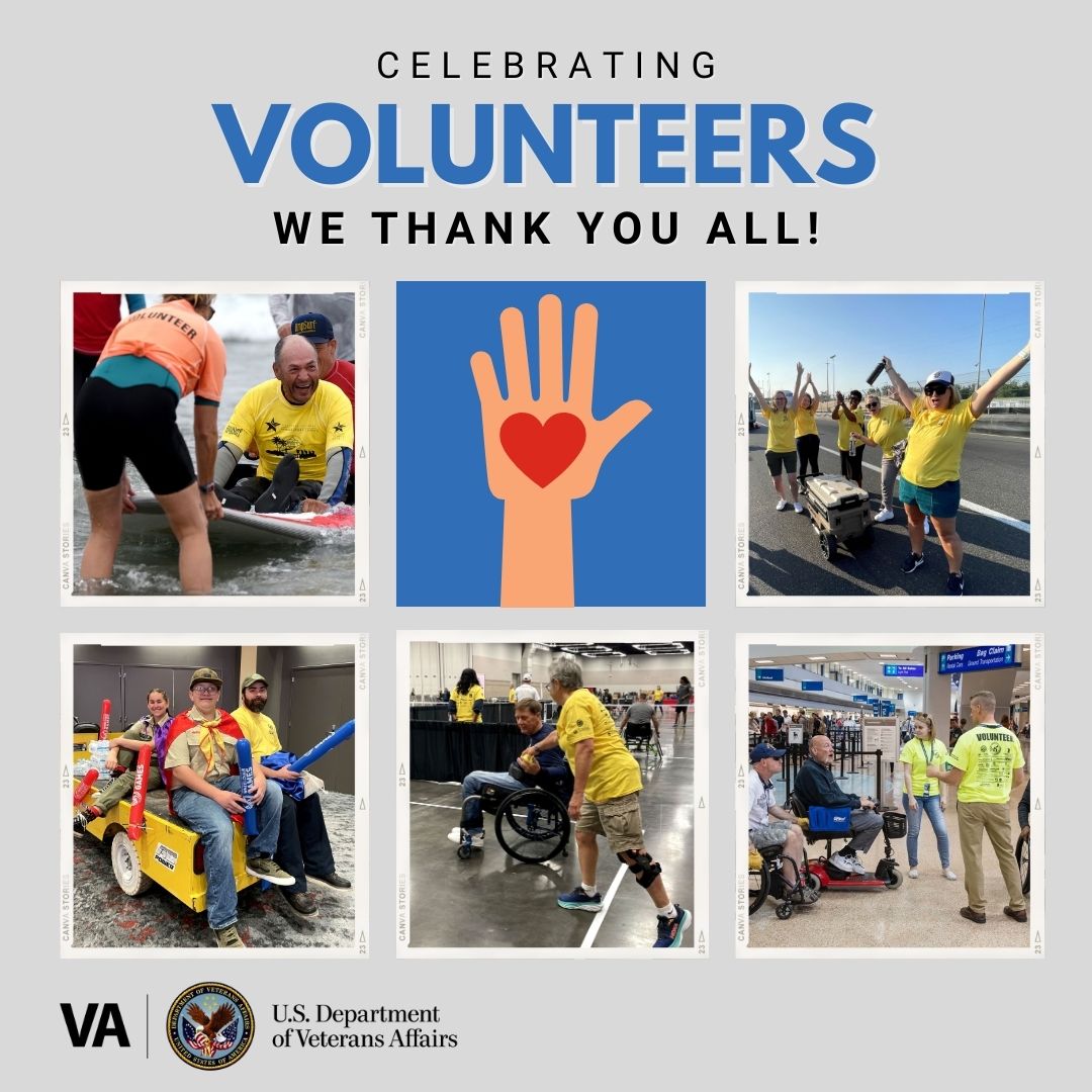 April 21 - 27 is National Volunteer Week! From our staff, community members, sponsors, and all of our #Veterans, we are sincerely grateful to all of our #volunteers. Your time and contributions are essential to the success of our rehabilitation events. #Sports4Vets #Arts4Vets