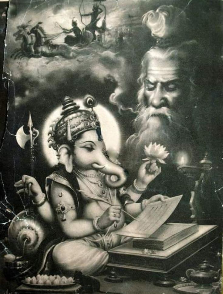 Ganesha wrote the #Mahabharata as Ved Vyasa narrated it, with the condition that Vyasa recite the entire epic without interruption.