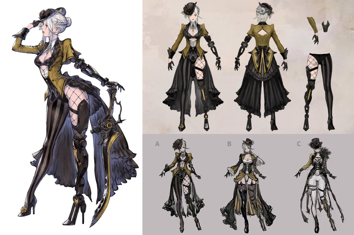 AshenPacts's tweet photo. Jokerfied Gayle. Truly one of the classics. 

Going through my archives to make sure i have all the concept art they've released 😢. #NieR #NieRReincarnation https://t.co/FW4tgnjjo9