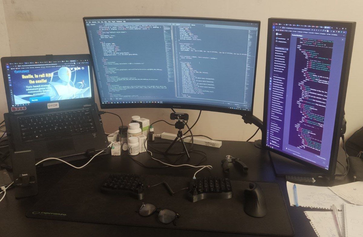castledice's tweet photo. 🎮1/8 As the CEO of an indie game-dev team, I'm challenged and inspired daily. 
Building a web3 game is a journey filled with unexpected turns. Here's a peek behind the curtains of our world—the struggles, the lessons, and the silver linings. #IndieDevLife #GameDev https://t.co/DdBjI1j6oy